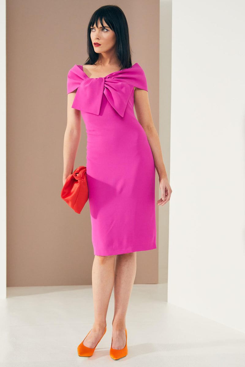 Kate Cooper Statement Sleeve Belted Dress Baby Pink
